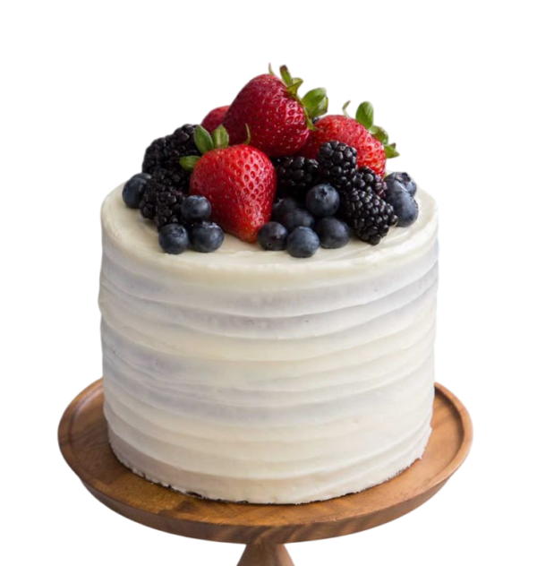 Tarta de vainilla y frutos rojos